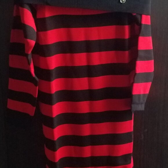 NWT off-the-shoulder stripes sweater dress, size S. - Picture 4 of 8